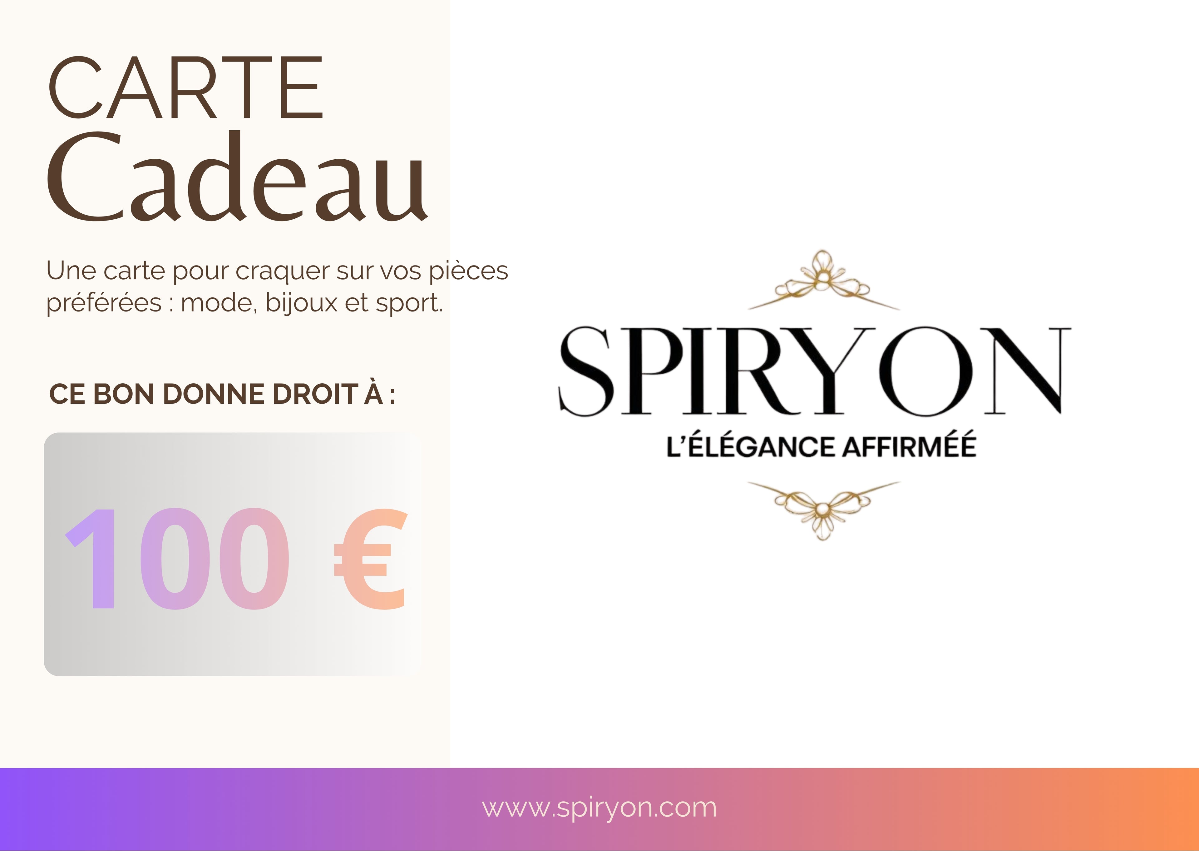 Carte cadeau Spiryon