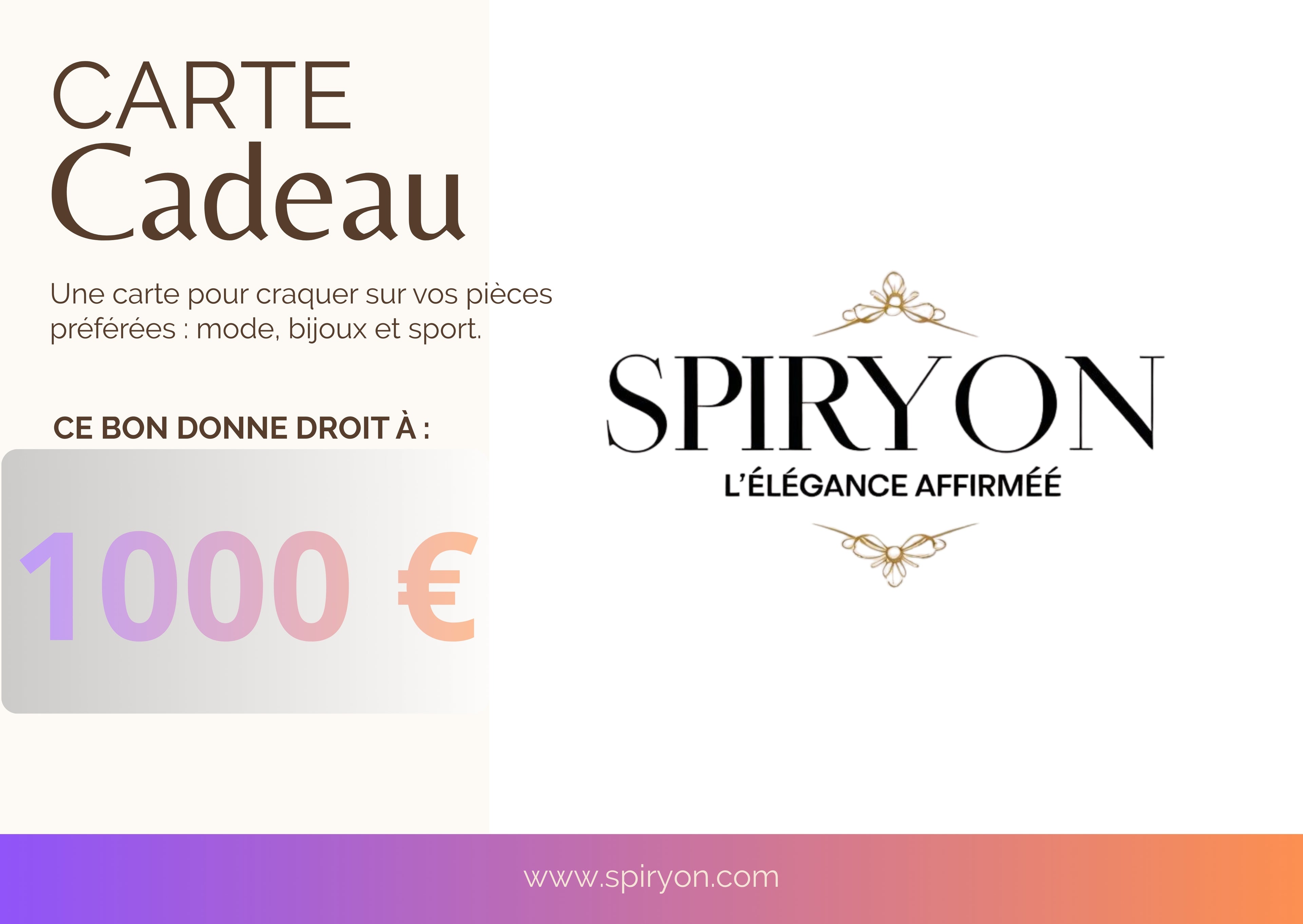 Carte cadeau Spiryon