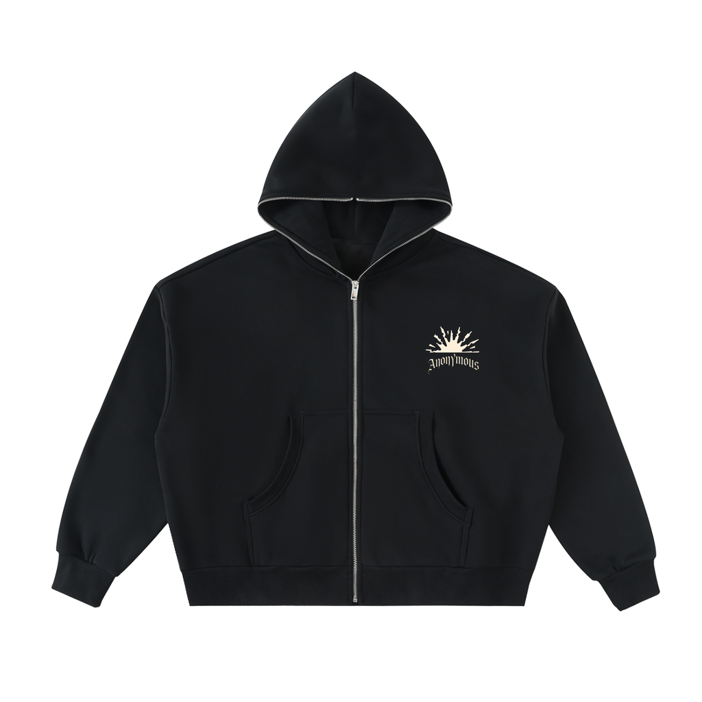 Sweat à capuche zippé oversize – Fleece Anonymous
