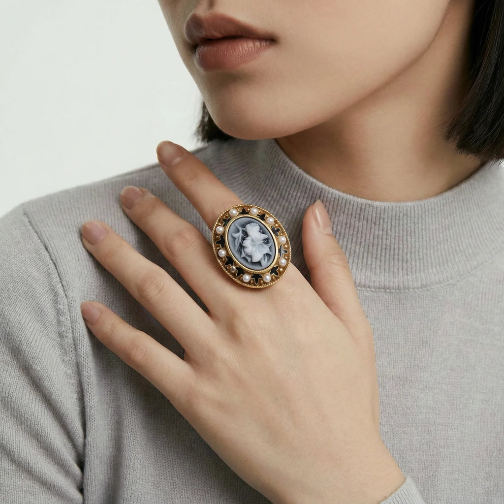 Victorian Rose Cameo Ring