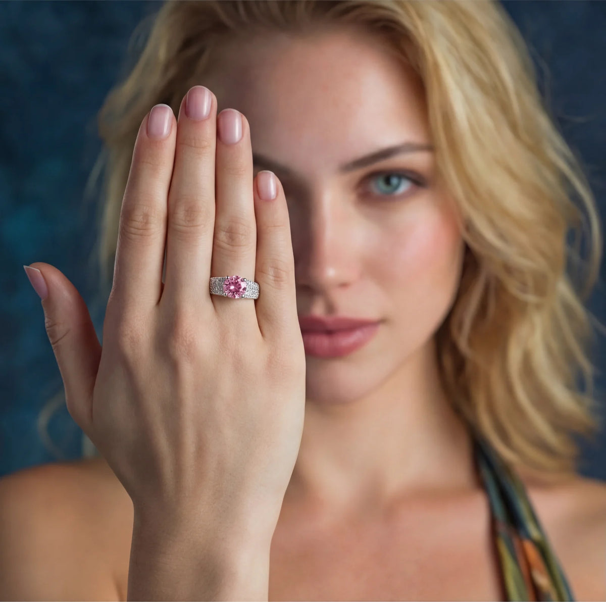 Bague Déclaration Rose Luxe Moissanite