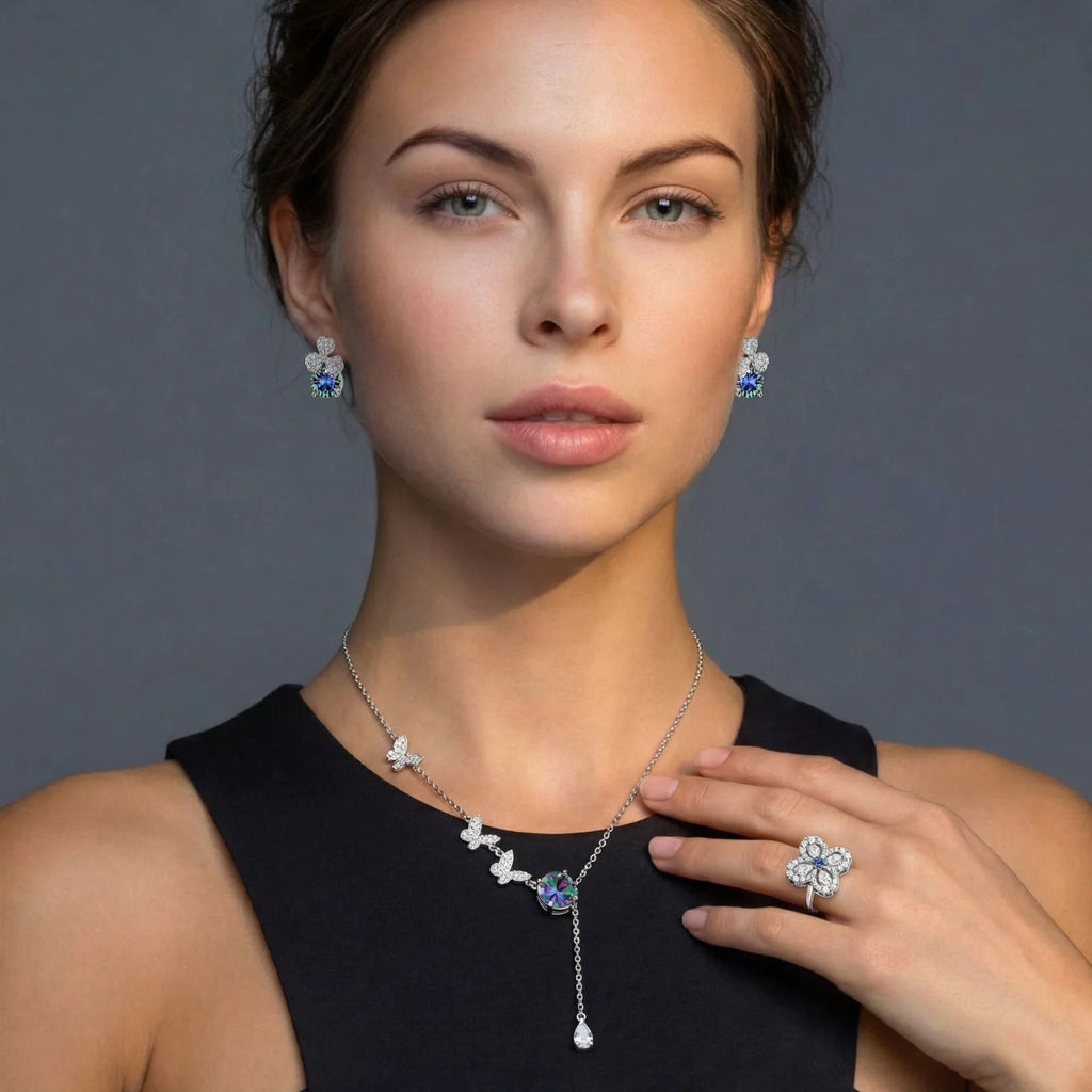 Parure Moissanite Trèfle Porte-Bonheur
