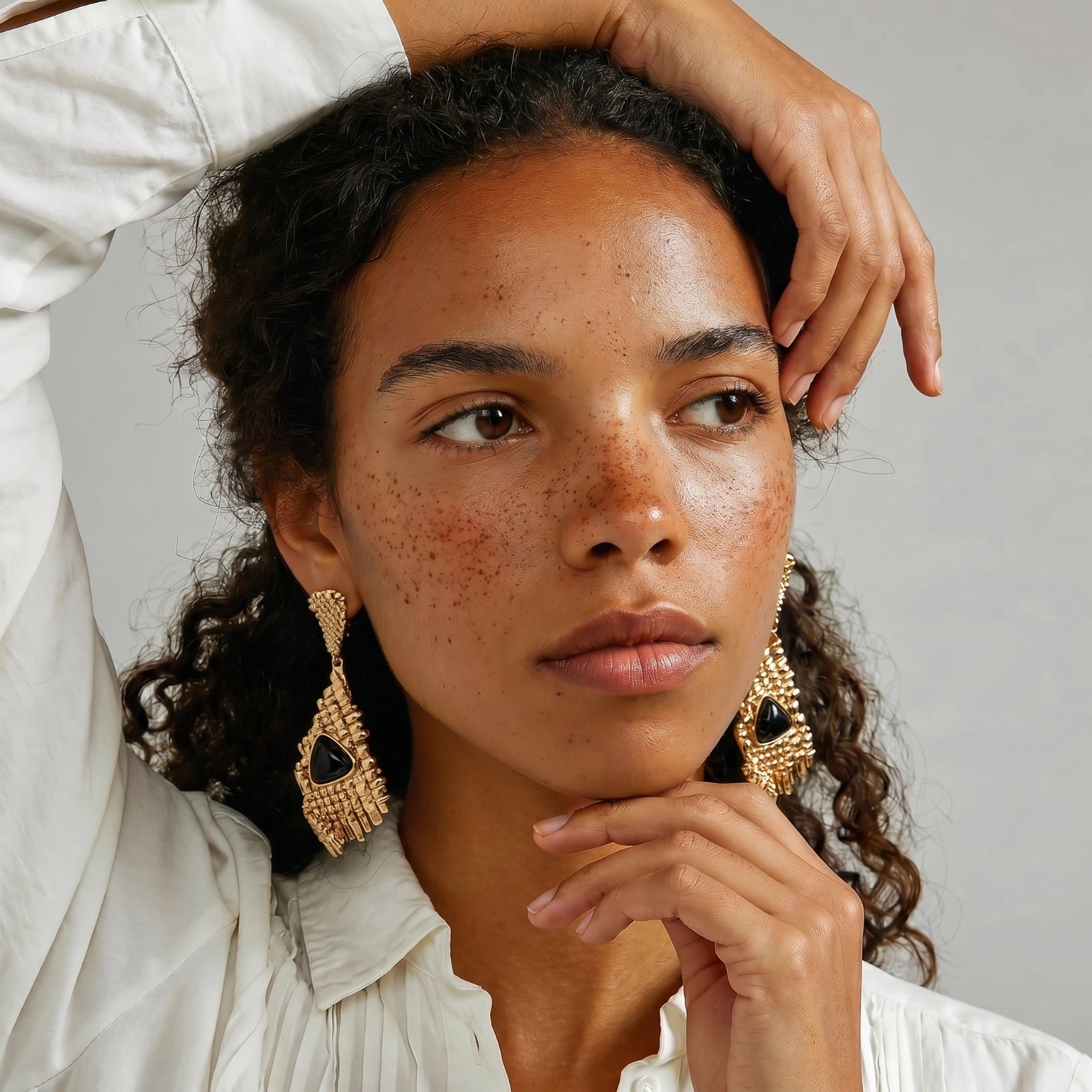 Boucles d'Oreilles Statement Grille