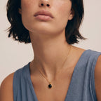 Collier Cercle en Agate Noire Minuit