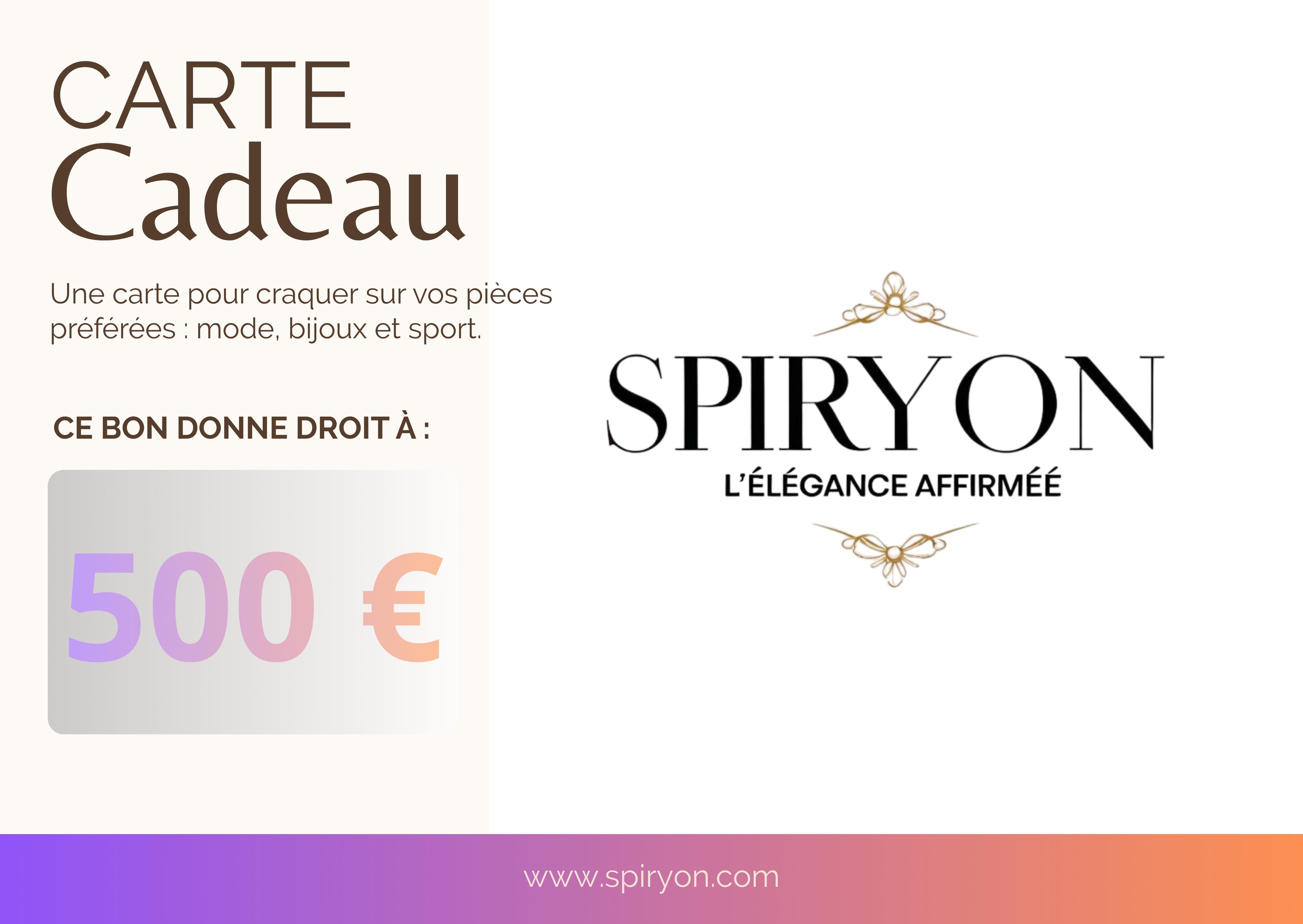 Carte cadeau Spiryon