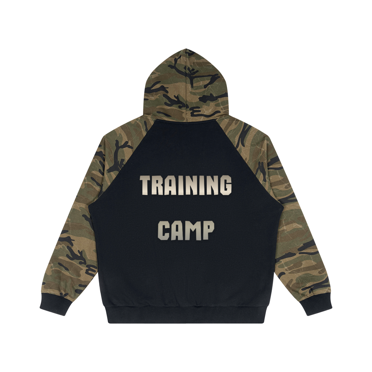 Unisex Camo-Splice Raglan Zip Hoodie