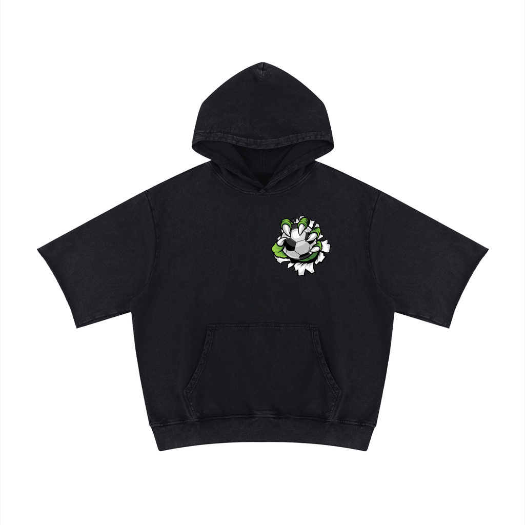 Unisex Mineral Wash Short Sleeve Hoodie