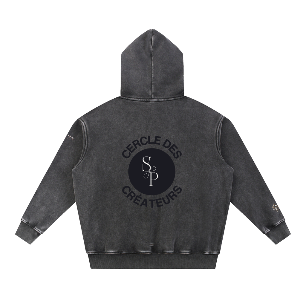 Snow Wash Fleece Oversize Hoodie