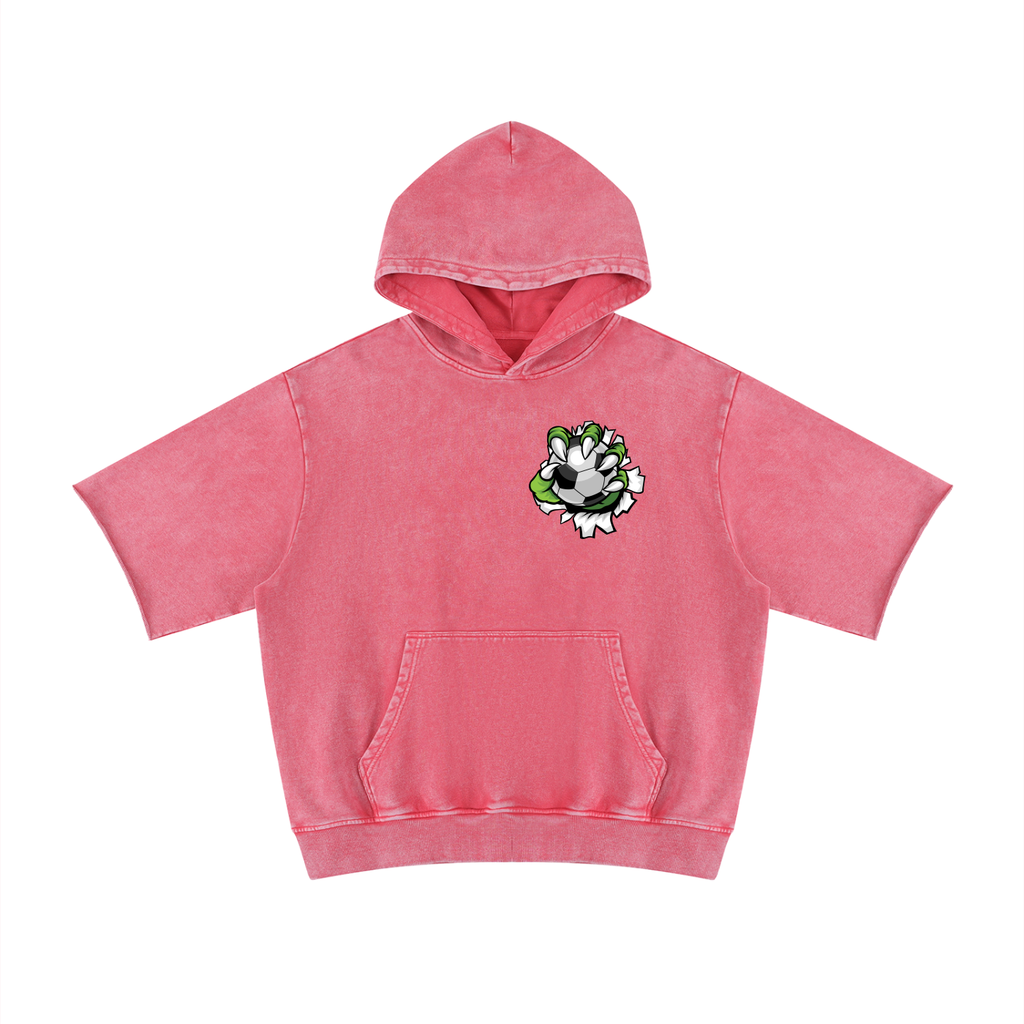 Unisex Mineral Wash Short Sleeve Hoodie