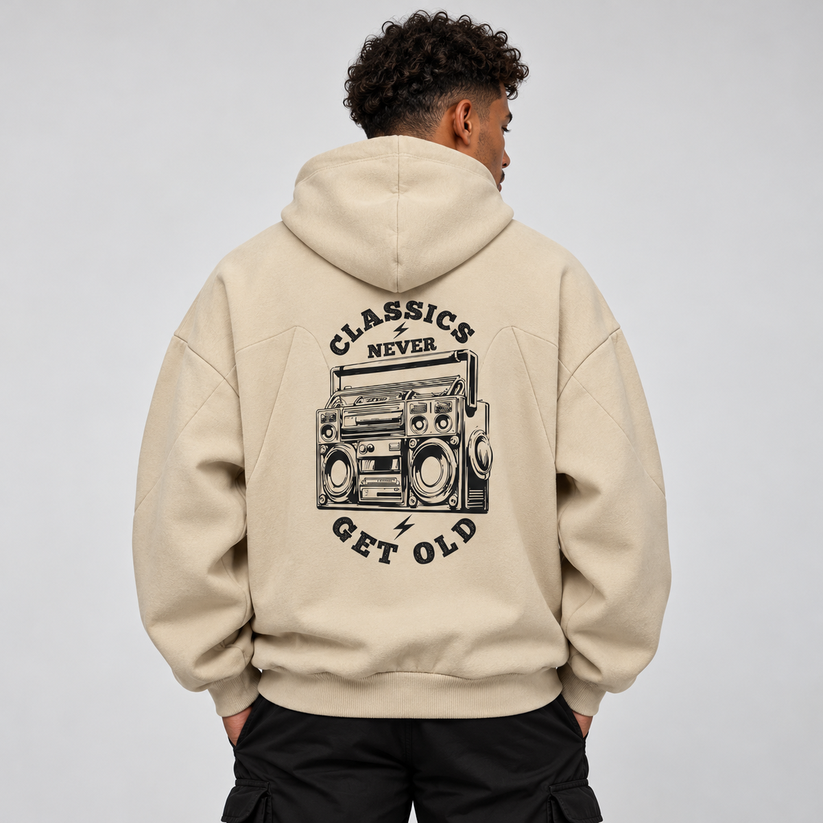 Curved Panel Raglan Hoodie
