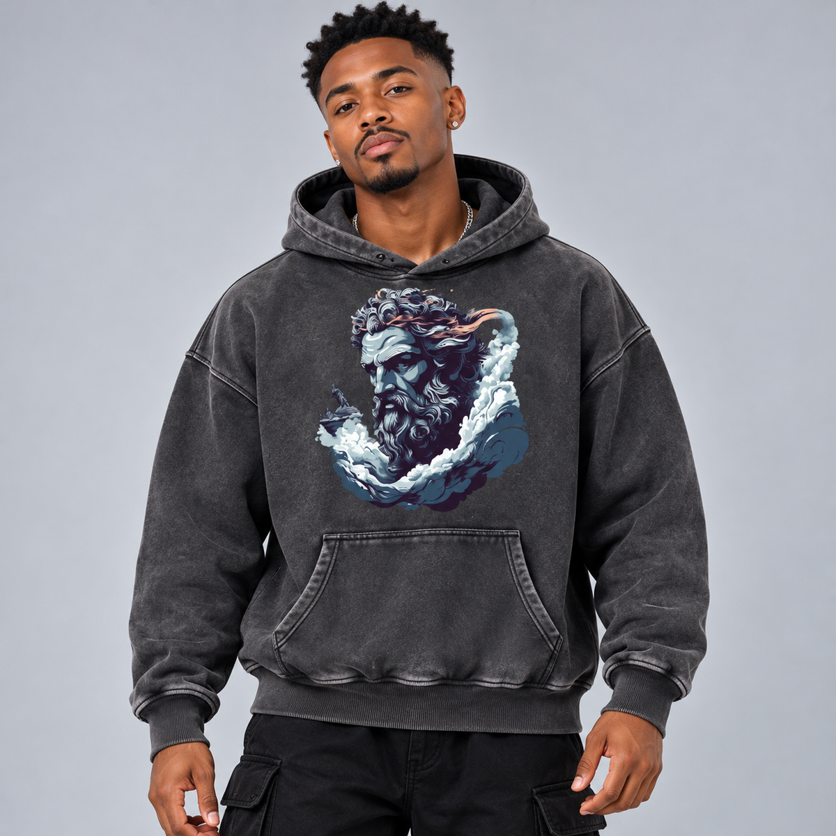 Snow Wash Fleece Oversize Hoodie