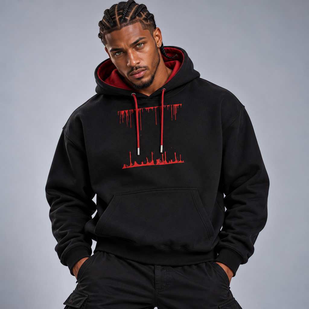 Contrast Drawstring Hoodie