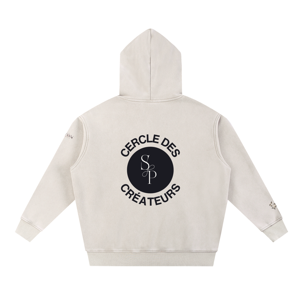 Snow Wash Fleece Oversize Hoodie