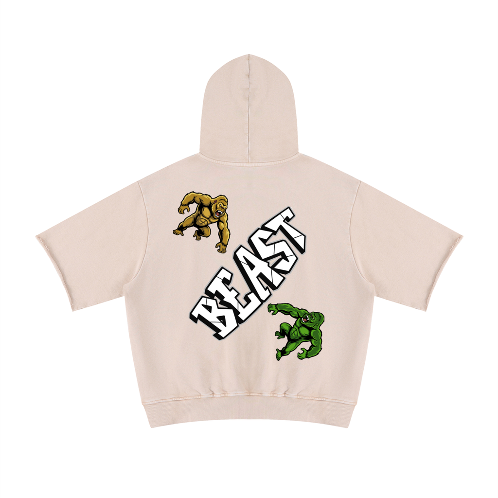Unisex Mineral Wash Short Sleeve Hoodie